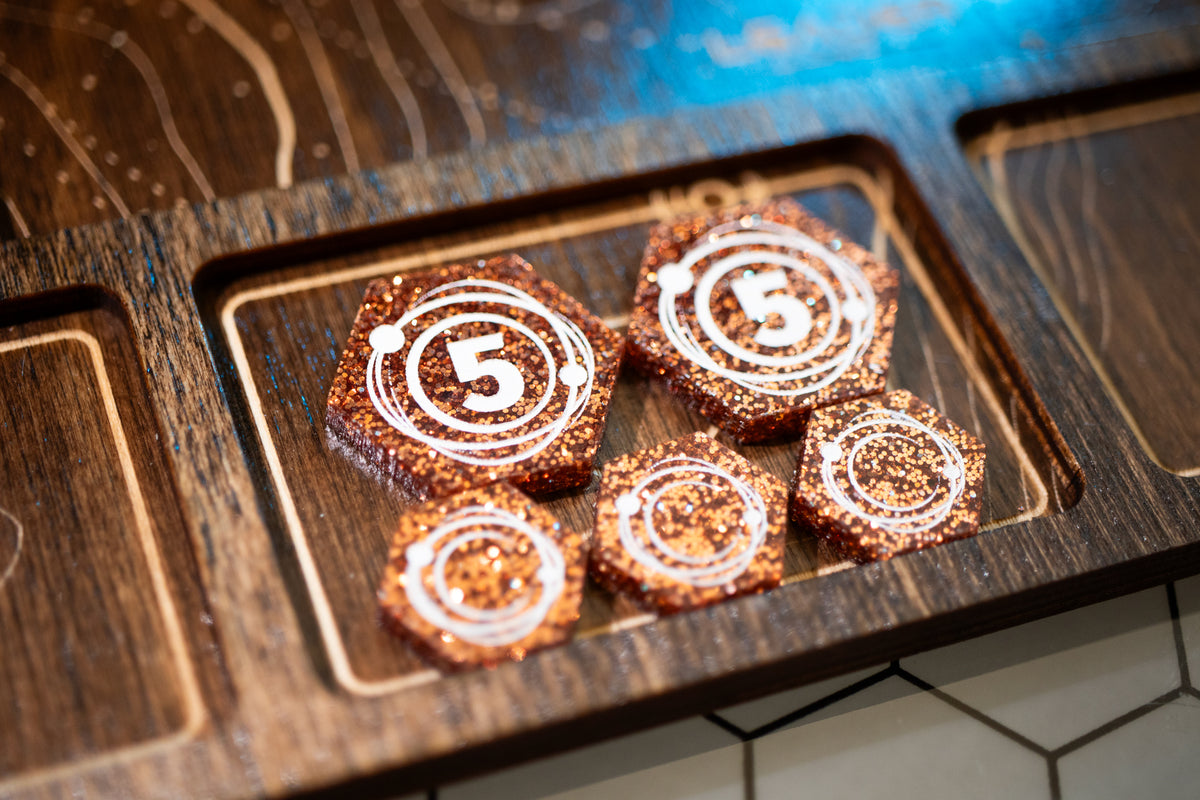 Dune: Imperium/Uprising compatible - Spice Tokens | Glitter Acrylic – Single-Sided