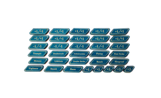 MTG Magic The Gathering Compatible Tokens - Blue Color - Set of 33