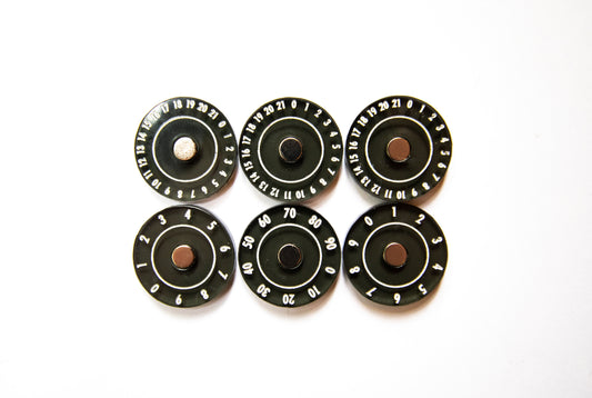Transparent Black Acrylic Dials - Compatible add-on with our Commander Trays
