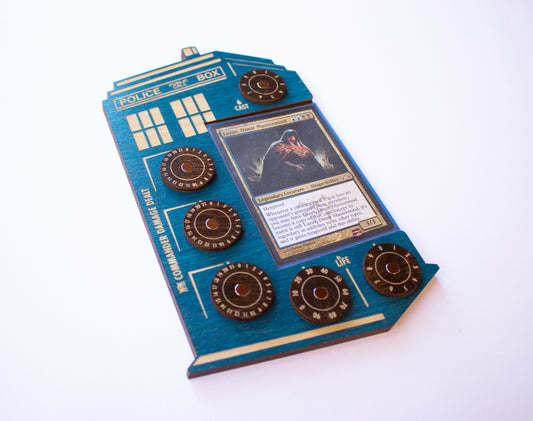 MTG Commander Tray - Police Box Tardis Design - Blue & Kona
