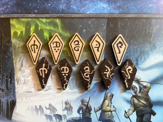 Arkham Horror LCG - Wooden Seal Token Set - Edge of the Earth - Double Sided