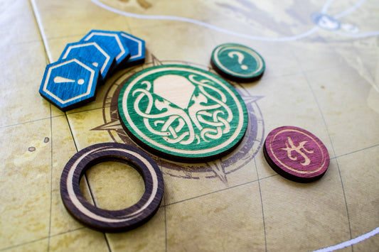 Eldritch Horror - Token Package: Doom, Mystery, Omen, Lead Investigator, 4 Rumor Tokens