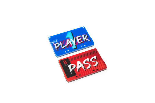 Cataclysm Arcade compatible | Player 1 and Play/Pass Full Color Acrylic Tokens – Double-Sided