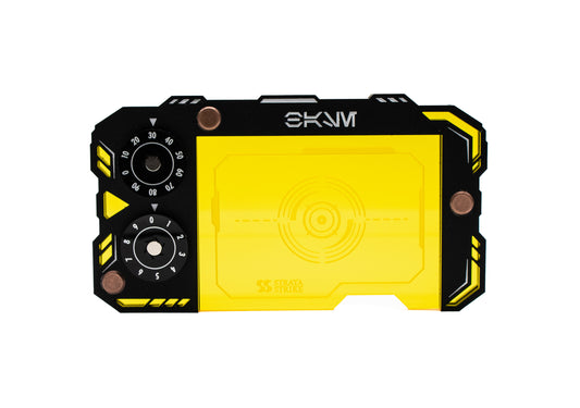 Star Wars Unlimited Base Holder - Matte Black and Yellow Acrylic Tray with Magnetic Dials