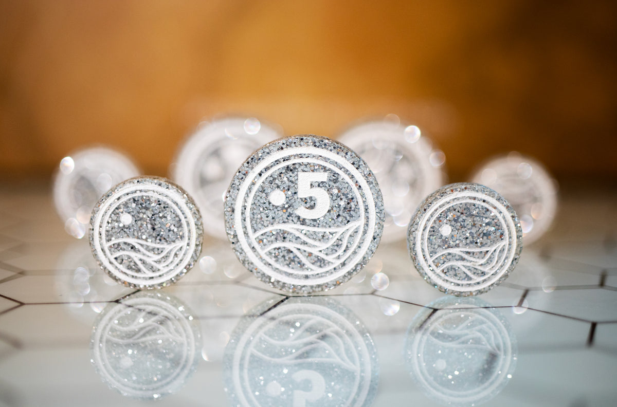 Dune: Imperium/Uprising compatible - Solari Tokens | Glitter Acrylic – Single-Sided