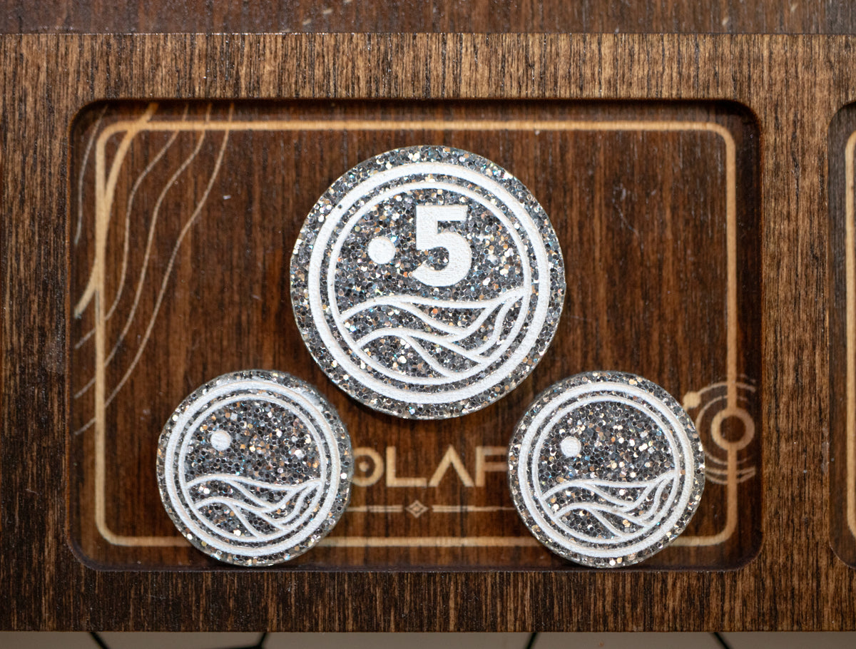 Dune: Imperium/Uprising compatible - Solari Tokens | Glitter Acrylic – Single-Sided