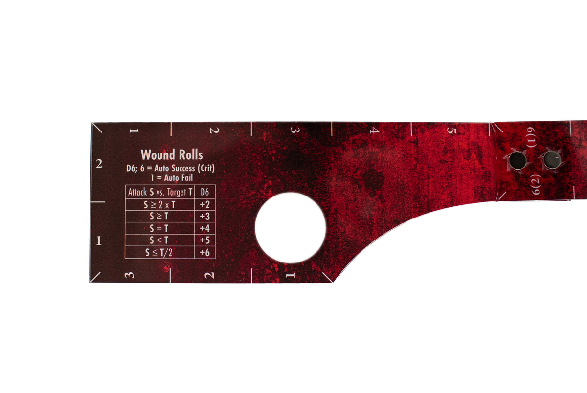 Warhammer 11th Edition - Wargaming Measuring Ruler - Compatible with Warhammer and other Miniature Games - Blood Red