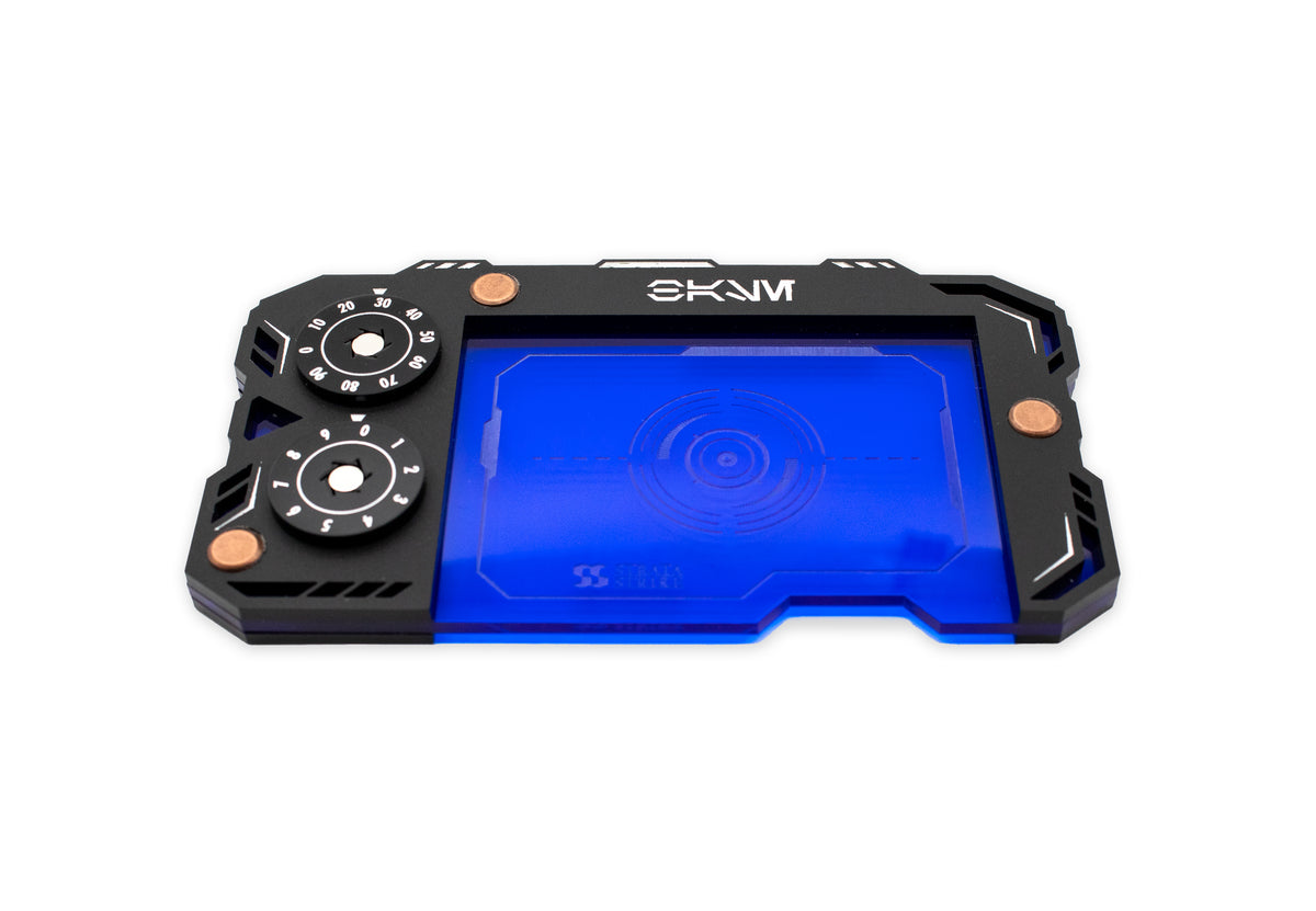 Star Wars Unlimited Base Holder - Matte Black and Blue Acrylic Tray with Magnetic Dials
