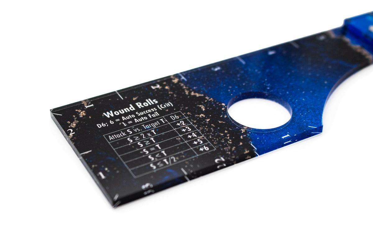 Warhammer 11th Edition - Wargaming Measuring Ruler - Compatible with Warhammer and other Miniature Games - Blue Space