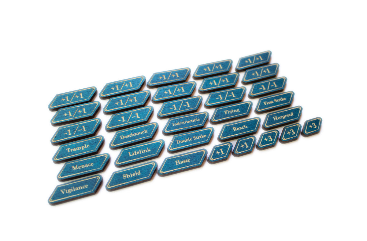 MTG Magic The Gathering Compatible Tokens - Blue Color - Set of 33
