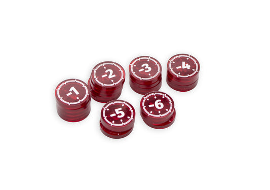 Riftbound - Damage Transparent Acrylic Tokens – 24 Single-Sided Set
