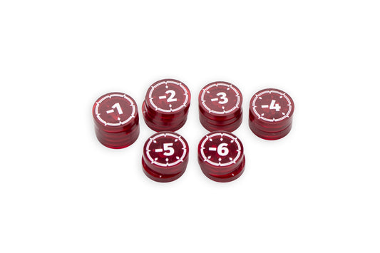 Riftbound - Damage Transparent Acrylic Tokens – 24 Single-Sided Set