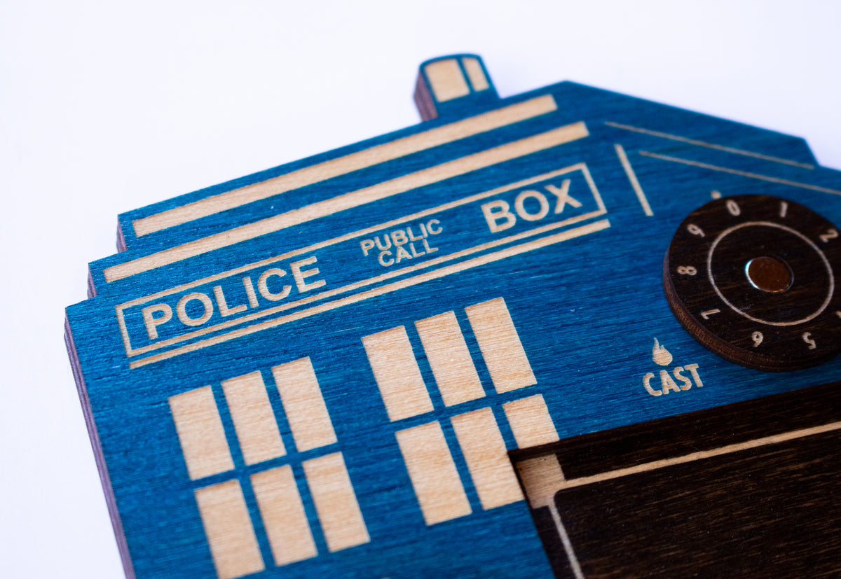 MTG Commander Tray - Police Box Tardis Design - Blue & Kona