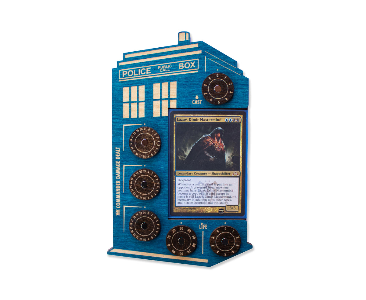 MTG Commander Tray - Police Box Tardis Design - Blue & Kona
