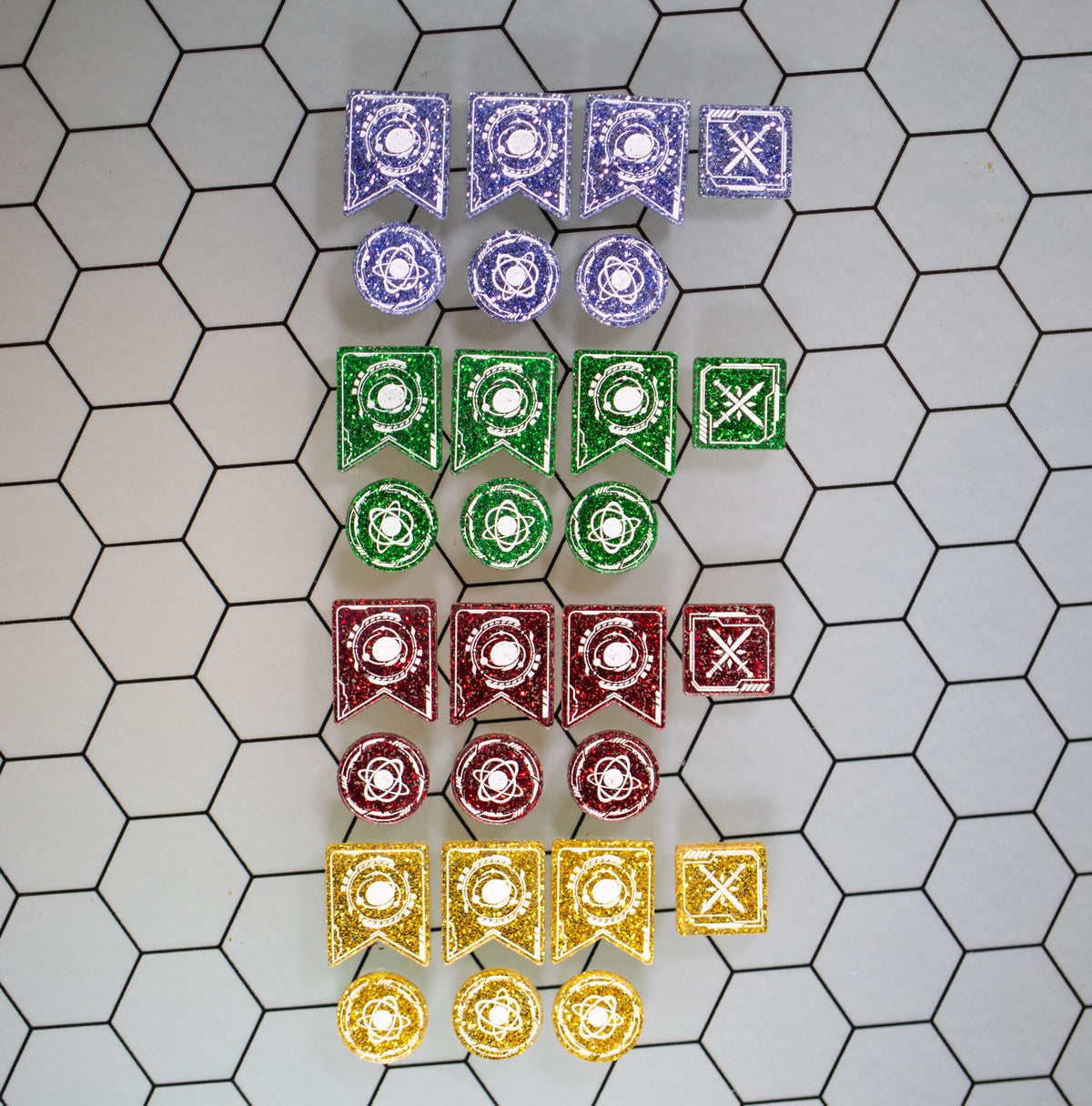 Dune: Imperium Glitter Acrylic Marker Tokens: Control, Objective, Combat