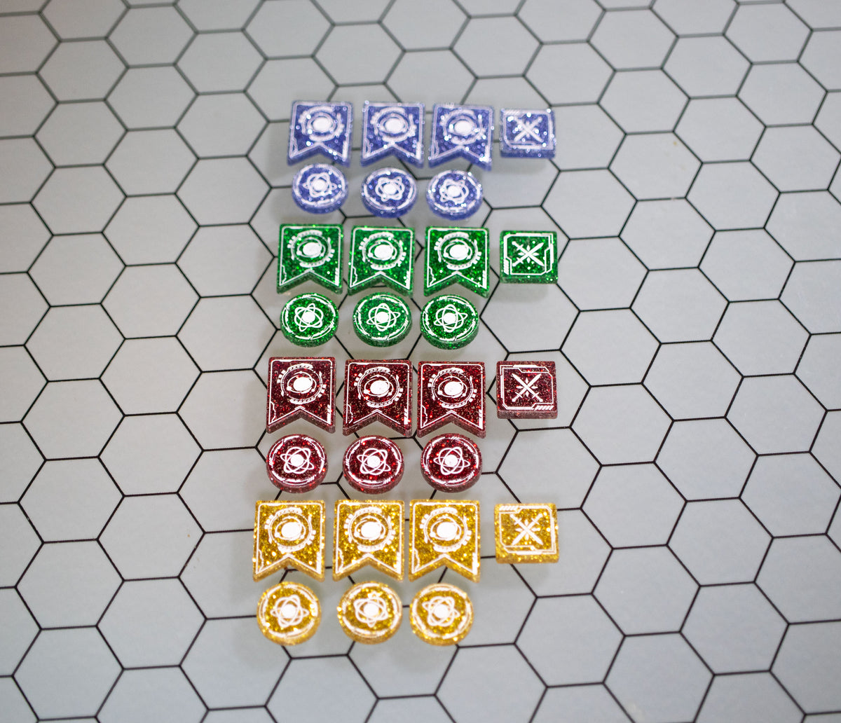 Dune: Imperium Glitter Acrylic Marker Tokens: Control, Objective, Combat