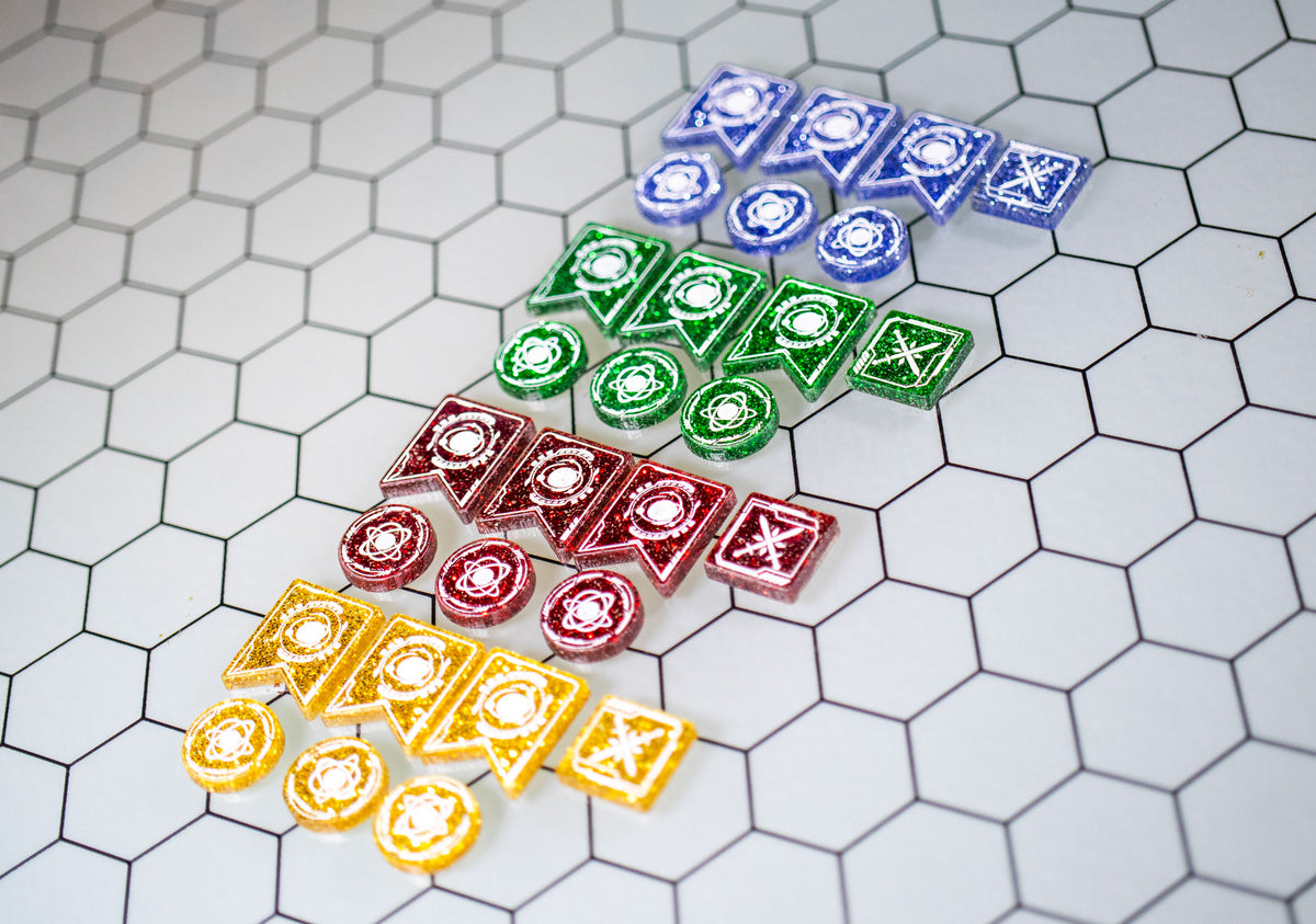 Dune: Imperium Glitter Acrylic Marker Tokens: Control, Objective, Combat