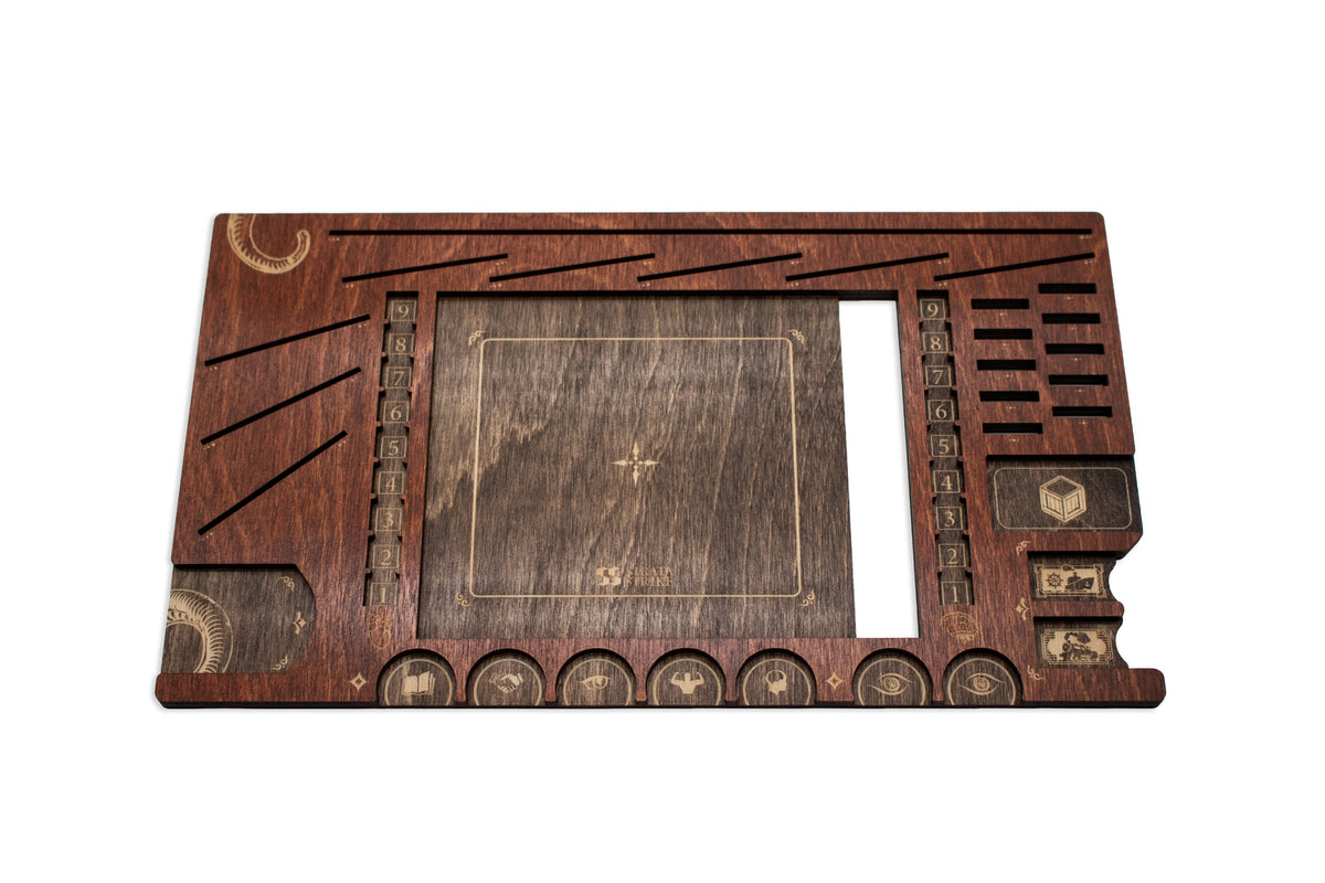 Eldritch Horror Player Board - Cognac & Kona Wood Stain