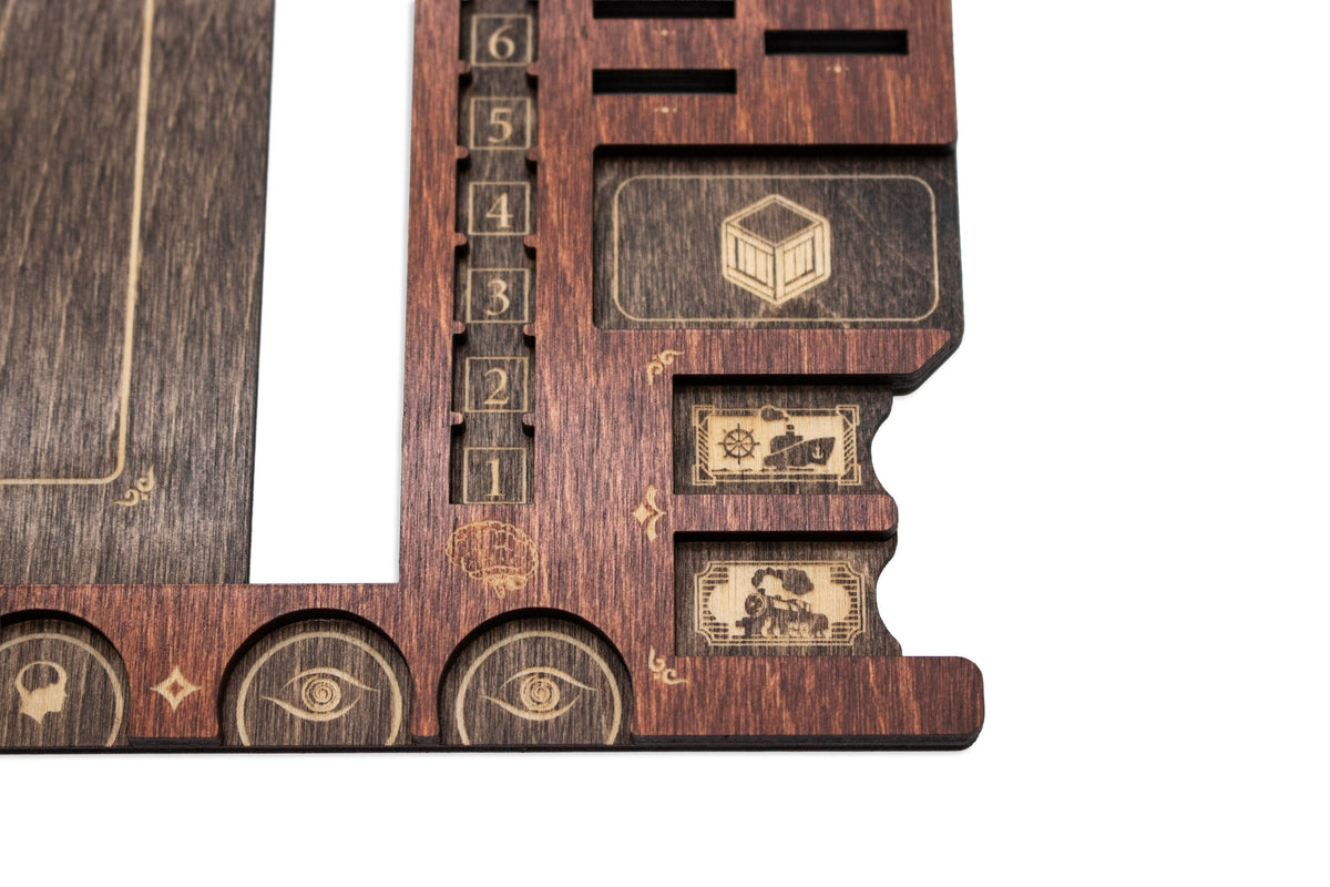 Eldritch Horror Player Board - Cognac & Kona Wood Stain
