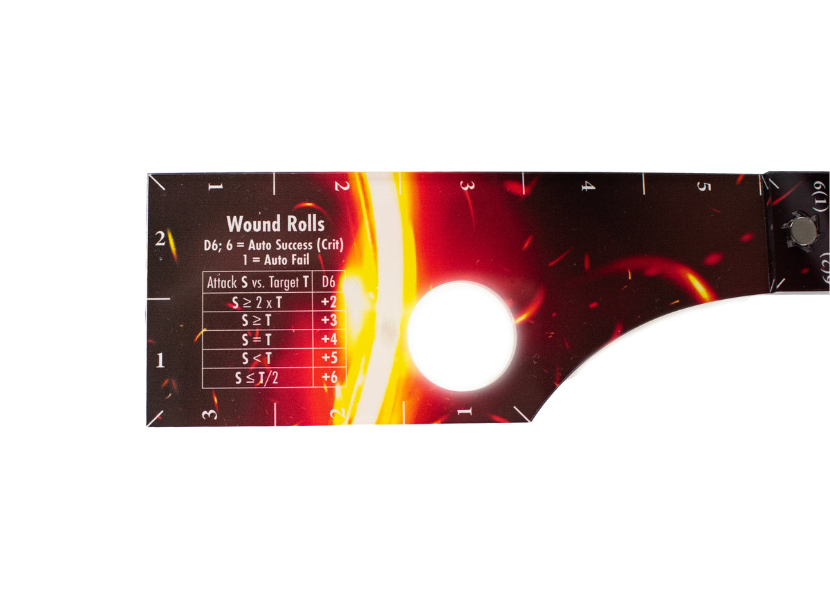 Warhammer 11th Edition - Wargaming Measuring Ruler - Compatible with Warhammer and other Miniature Games - Fire