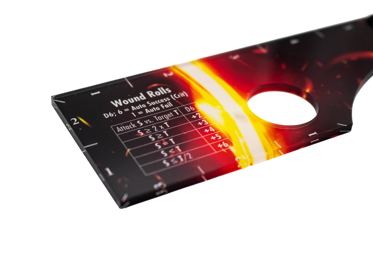 Warhammer 11th Edition - Wargaming Measuring Ruler - Compatible with Warhammer and other Miniature Games - Fire