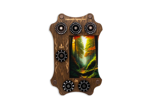 MTG Commander Tray - Kona Wood & Acrylic Dials - Forest
