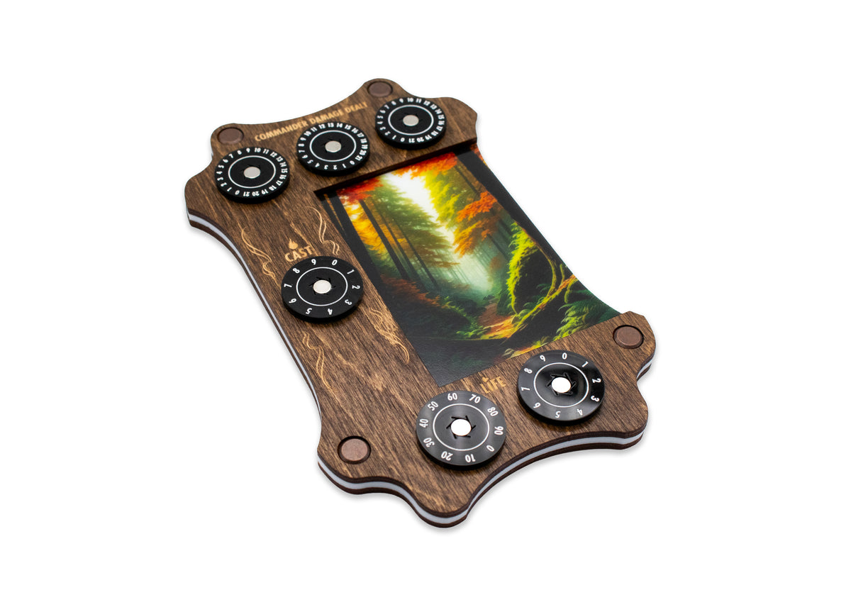 MTG Commander Tray - Kona Wood & Acrylic Dials - Forest