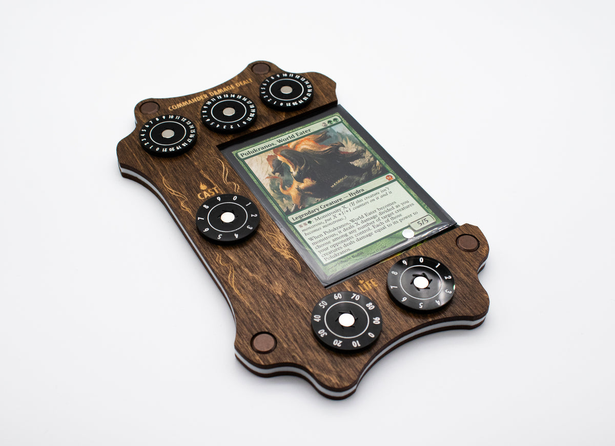 MTG Commander Tray - Kona Wood & Acrylic Dials - Forest