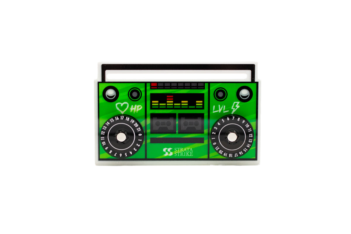 Cataclysm Arcade compatible | Green Boom Box Health and Level Magnetic Dial Tracker