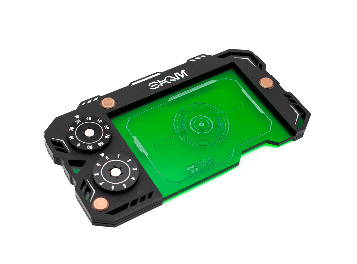 Star Wars Unlimited Base Holder - Matte Black and Green Acrylic Tray with Magnetic Dials