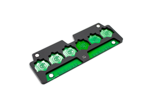 Cyberpunk TCG Gig Dice Tray – Modular Magnetic Holders (Matte Black, Green Acrylic)