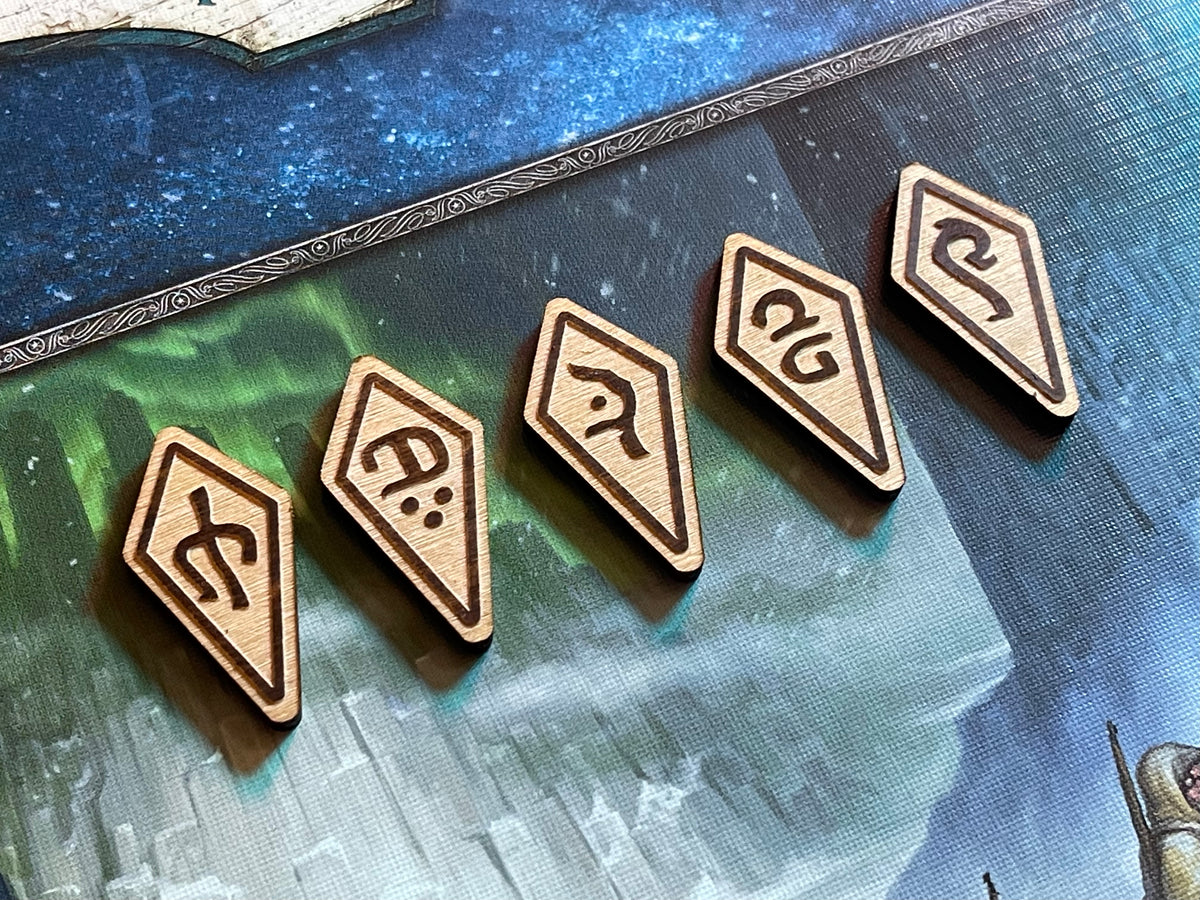 Arkham Horror LCG - Wooden Seal Token Set - Edge of the Earth - Double Sided