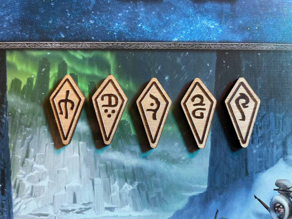 Arkham Horror LCG - Wooden Seal Token Set - Edge of the Earth - Double Sided