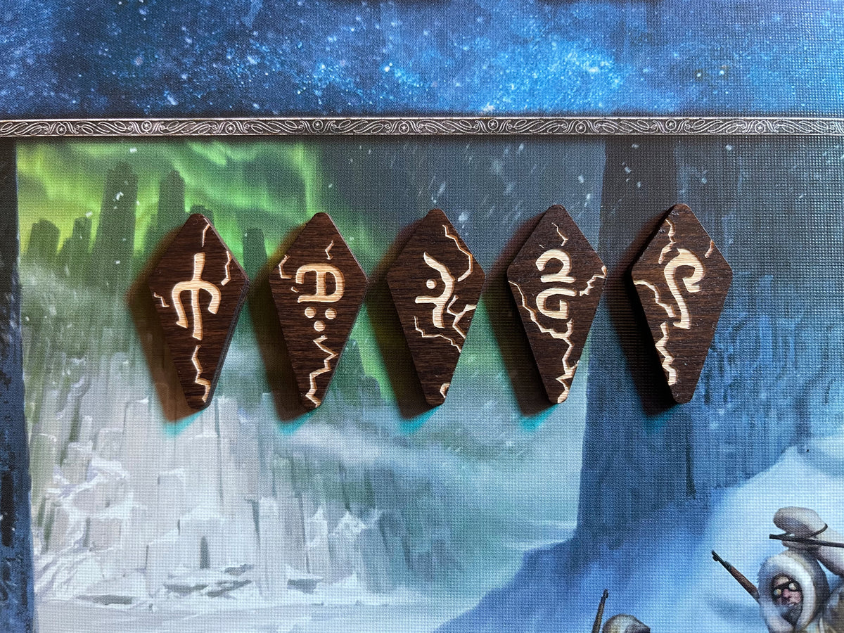 Arkham Horror LCG - Wooden Seal Token Set - Edge of the Earth - Double Sided