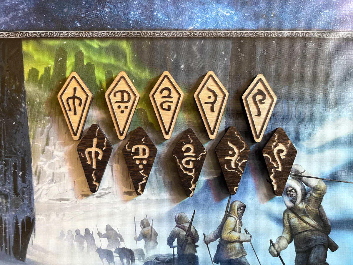 Arkham Horror LCG - Wooden Seal Token Set - Edge of the Earth - Double Sided