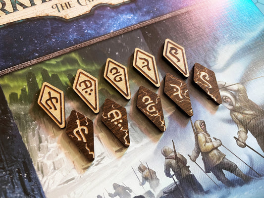 Arkham Horror LCG - Wooden Seal Token Set - Edge of the Earth - Double Sided
