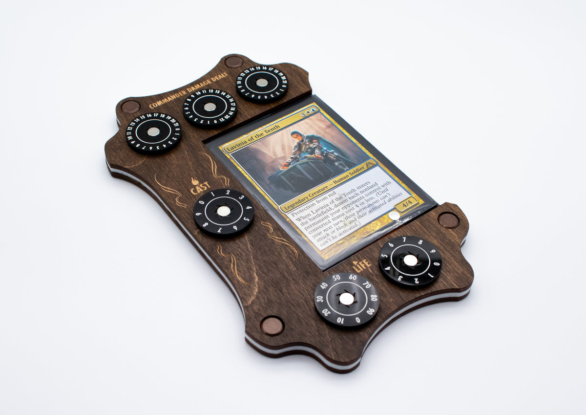 MTG Commander Tray - Kona Wood & Acrylic Dials - Island