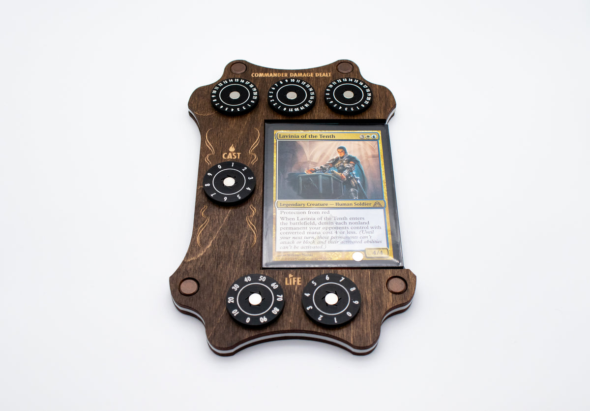 MTG Commander Tray - Kona Wood & Acrylic Dials - Island