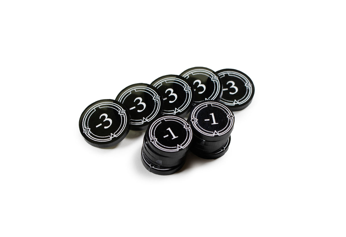 Lorcana - Transparent Acrylic Tokens - Damage Set – Single-Sided