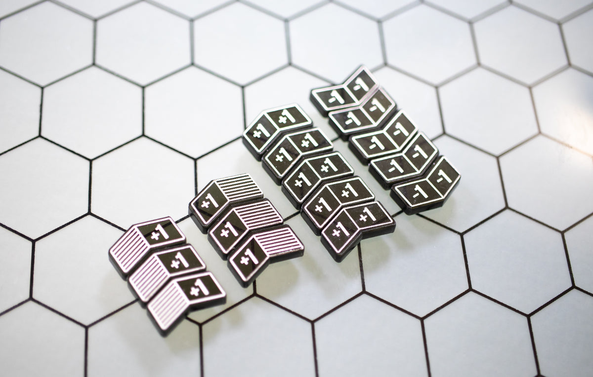 Star Wars Unlimited - 16 Modifier Transparent Acrylic Tokens – Single-Sided