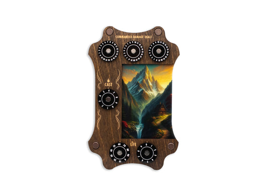 MTG Commander Tray - Kona Wood & Acrylic Dials - Mountain