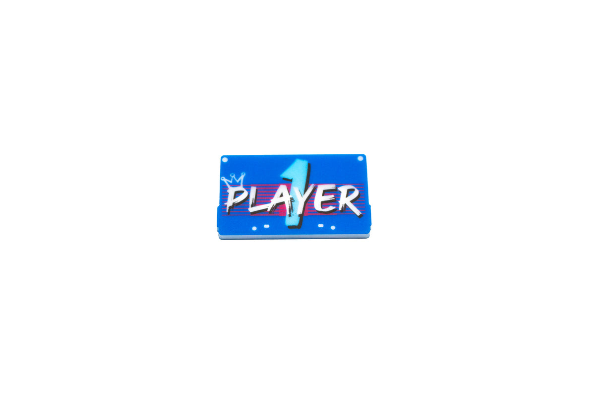Cataclysm Arcade compatible | Player 1 and Play/Pass Full Color Acrylic Tokens – Double-Sided