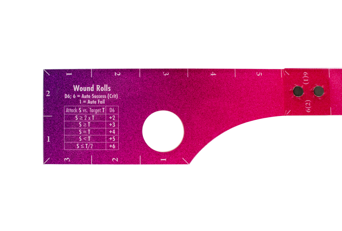 Warhammer 11th Edition - Wargaming Measuring Ruler - Compatible with Warhammer and other Miniature Games - Pink