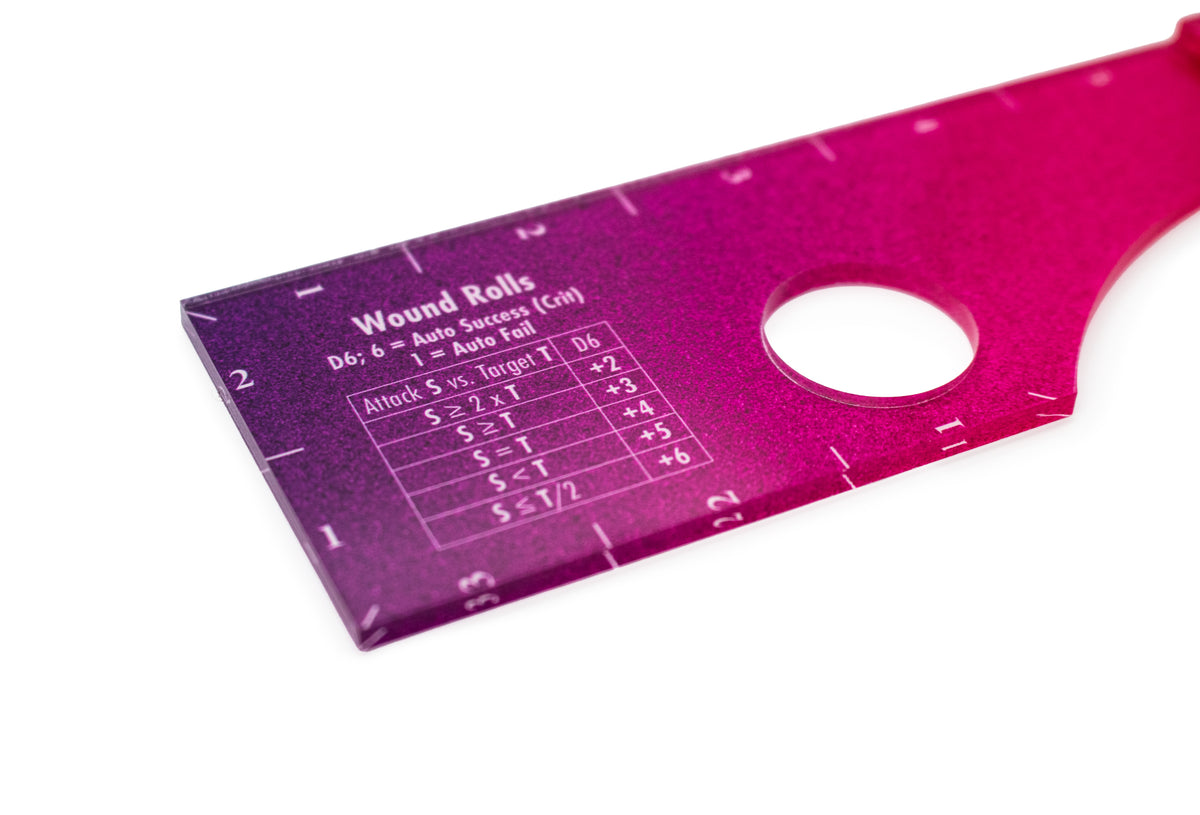 Warhammer 11th Edition - Wargaming Measuring Ruler - Compatible with Warhammer and other Miniature Games - Pink