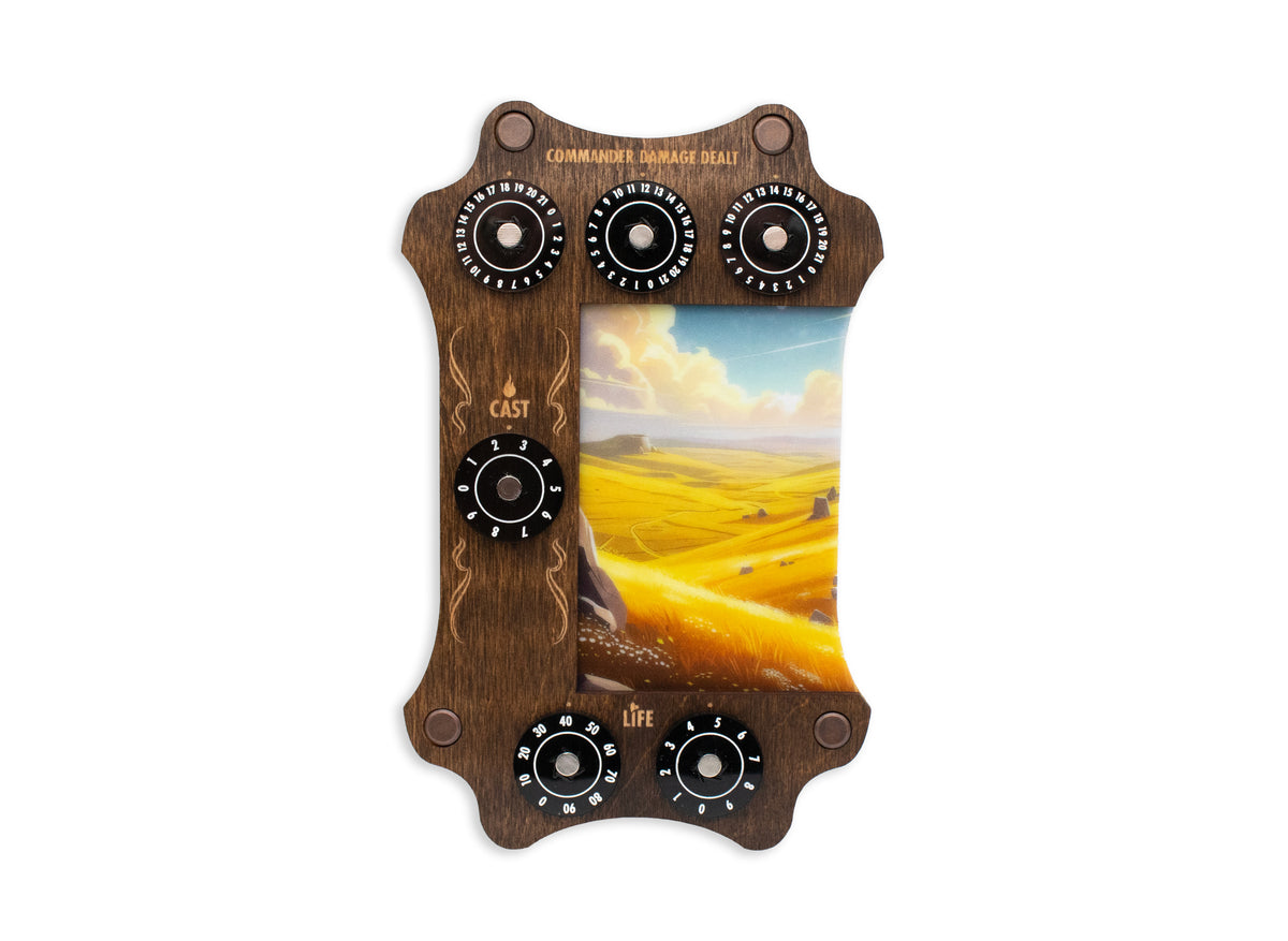 MTG Commander Tray - Kona Wood & Acrylic Dials - Celestial Spire