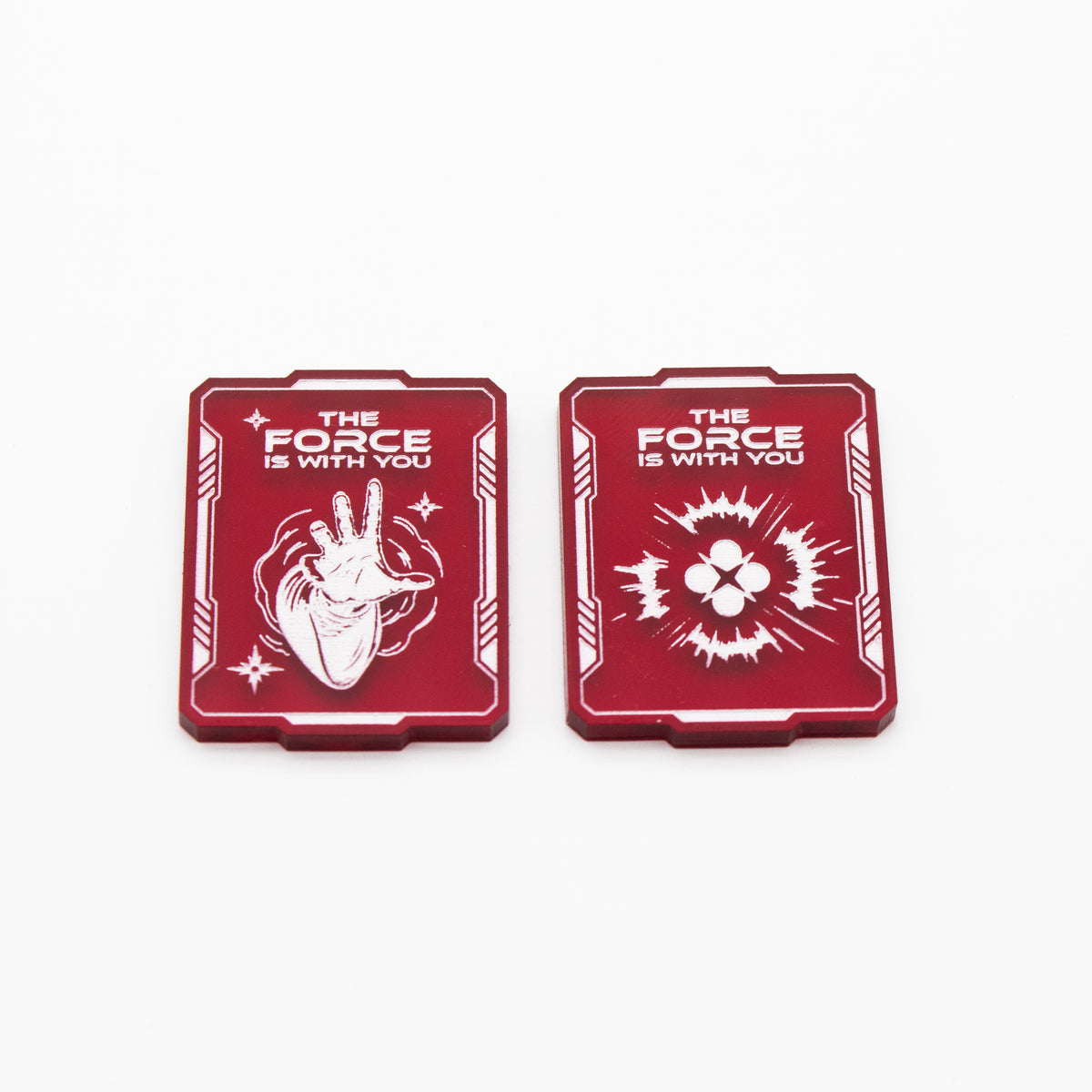 Star Wars Unlimited - 2 Red Force Transparent Acrylic Tokens – Single-Sided