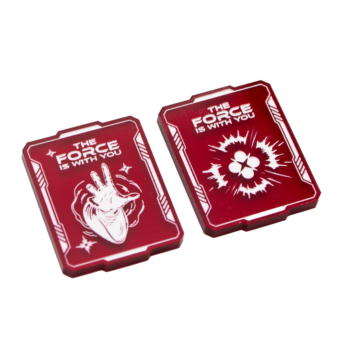 Star Wars Unlimited - 2 Red Force Transparent Acrylic Tokens – Single-Sided