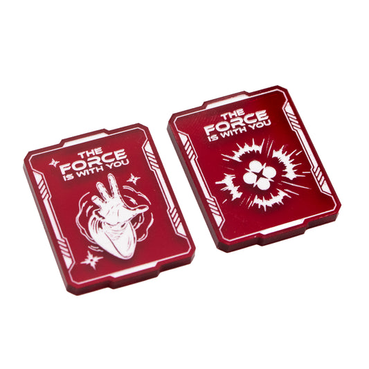 Star Wars Unlimited - 2 Red Force Transparent Acrylic Tokens – Single-Sided
