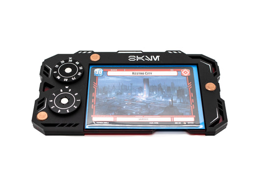 Star Wars Unlimited Base Holder - Matte Black and Red Acrylic Tray with Magnetic Dials