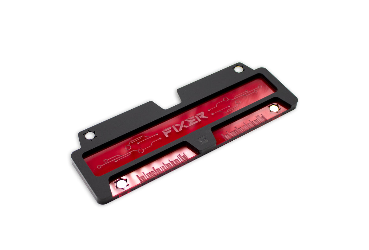 Cyberpunk TCG Fixer and Gig Dice Tray – Modular Magnetic Holders (Matte Black, Red Acrylic)